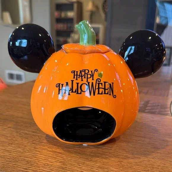 Disney Orange and Black Mickey Pumpkin Decor - Picture 2 of 4